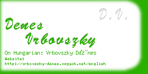 denes vrbovszky business card